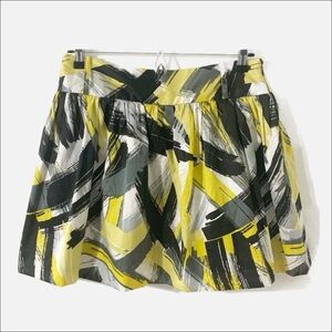 Twenty One Brush Stroke Gather at Waistline Taffeta Mini Skirt Invisible Zipper